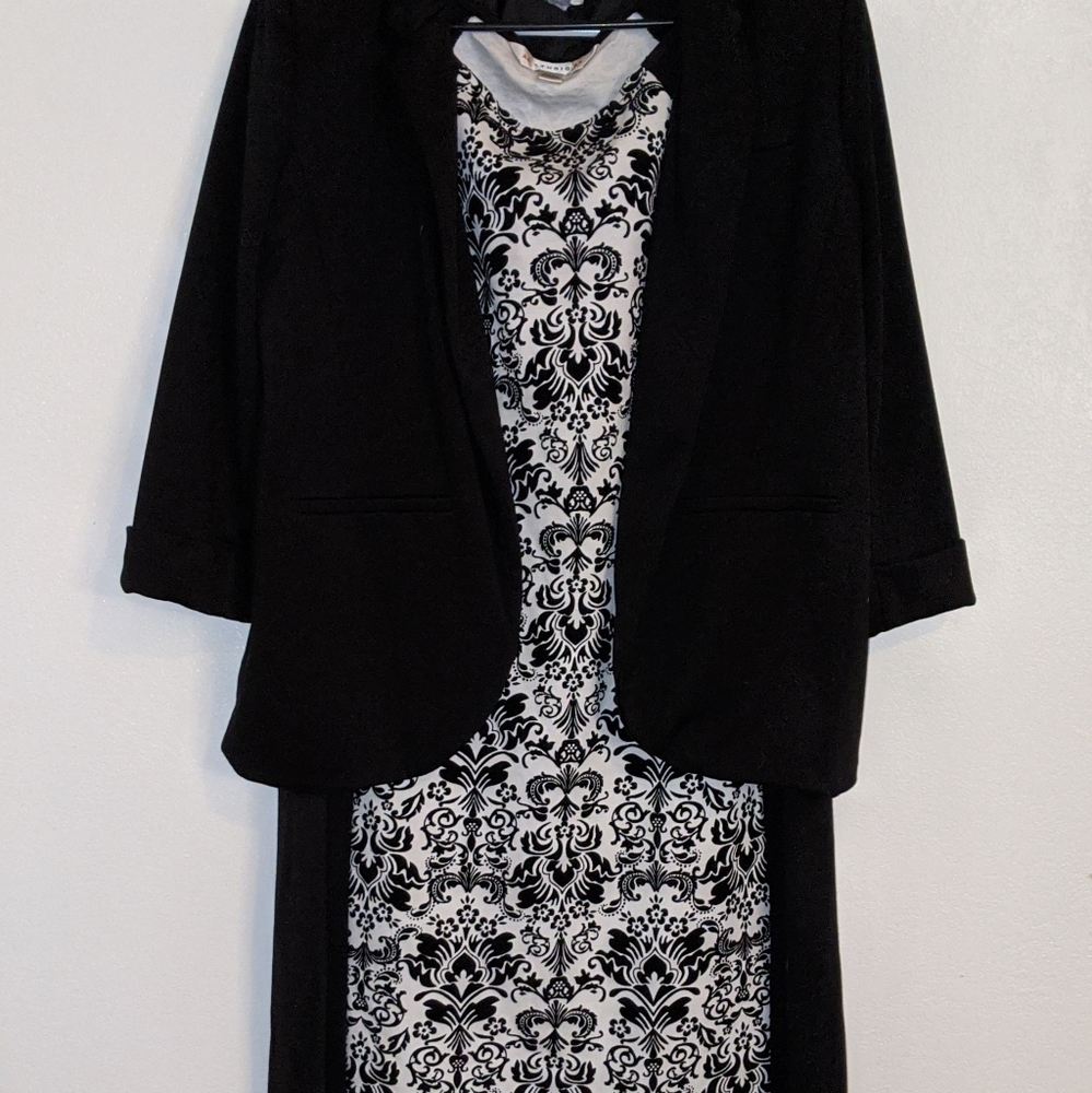 AA Studio 22W dress with velvet demask detail